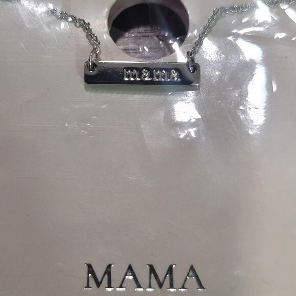 Tiny Tags Silver Plated Mama Bar Chain Necklace - Silver - Picture 2 of 5